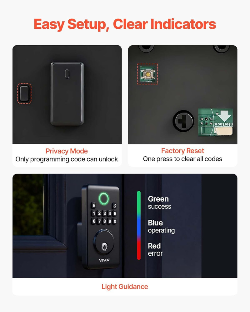 Keyless Entry Door Lock, Electronic Deadbolt with Customizable User Codes, Pione