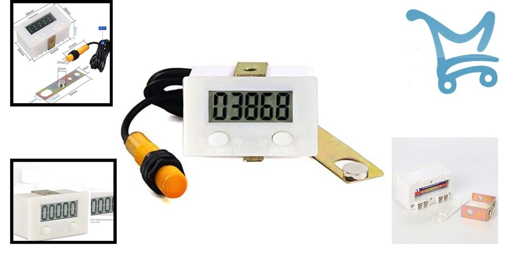 LCD Digital Counter 0-99999 5-Digit with Proximity Magnetic Switch Sensor
