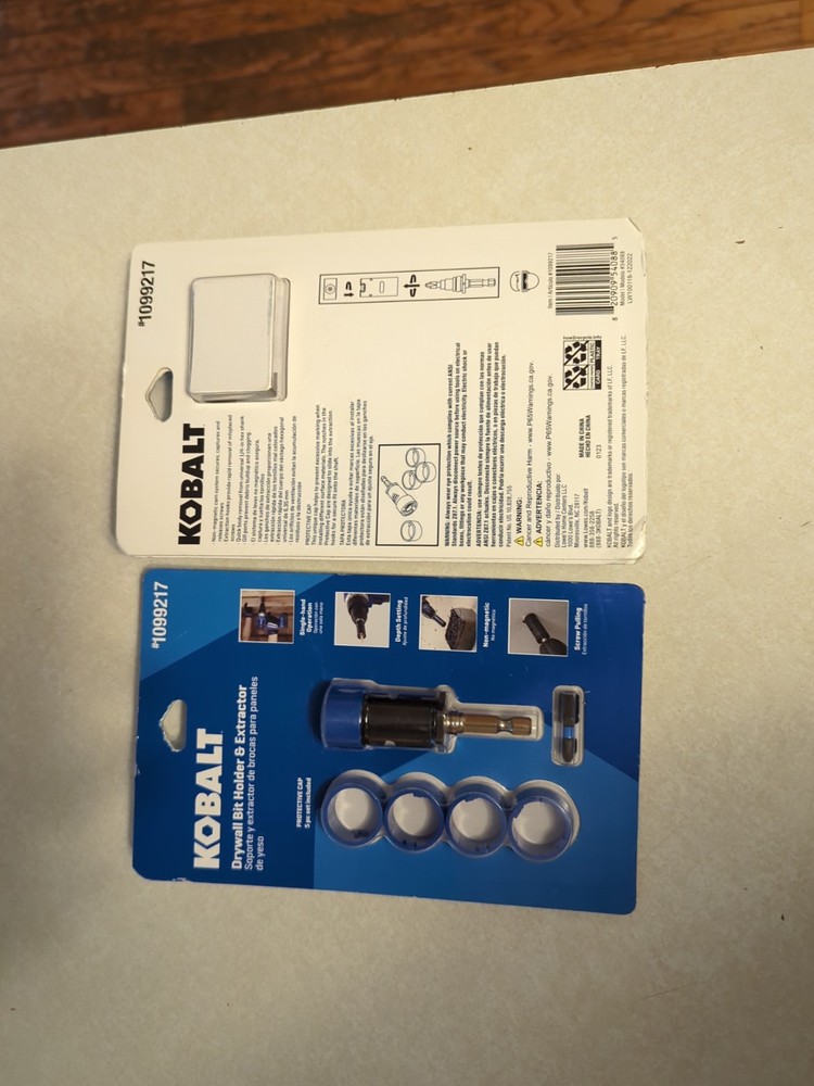 Two (2) Kobalt drywall bit holder and extractor 1099217 single hand operation