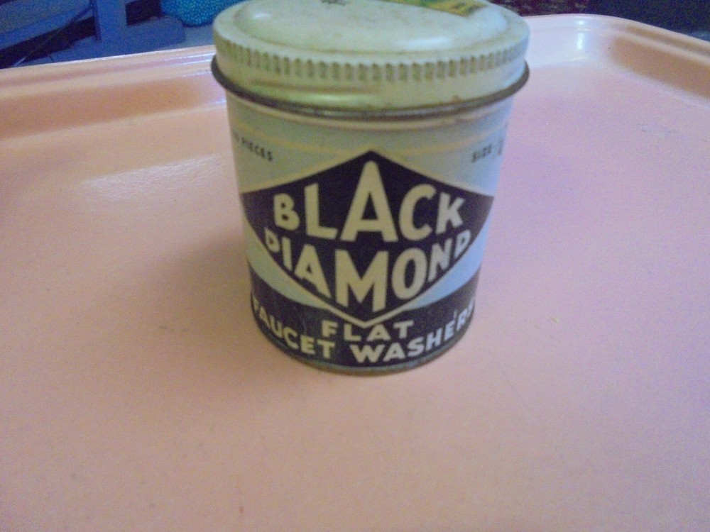 Vintage Black Diamond Flat Faucet Washer container