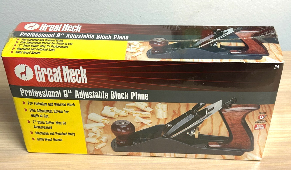Great Neck Professional 9" Adjustable Block Plane - New