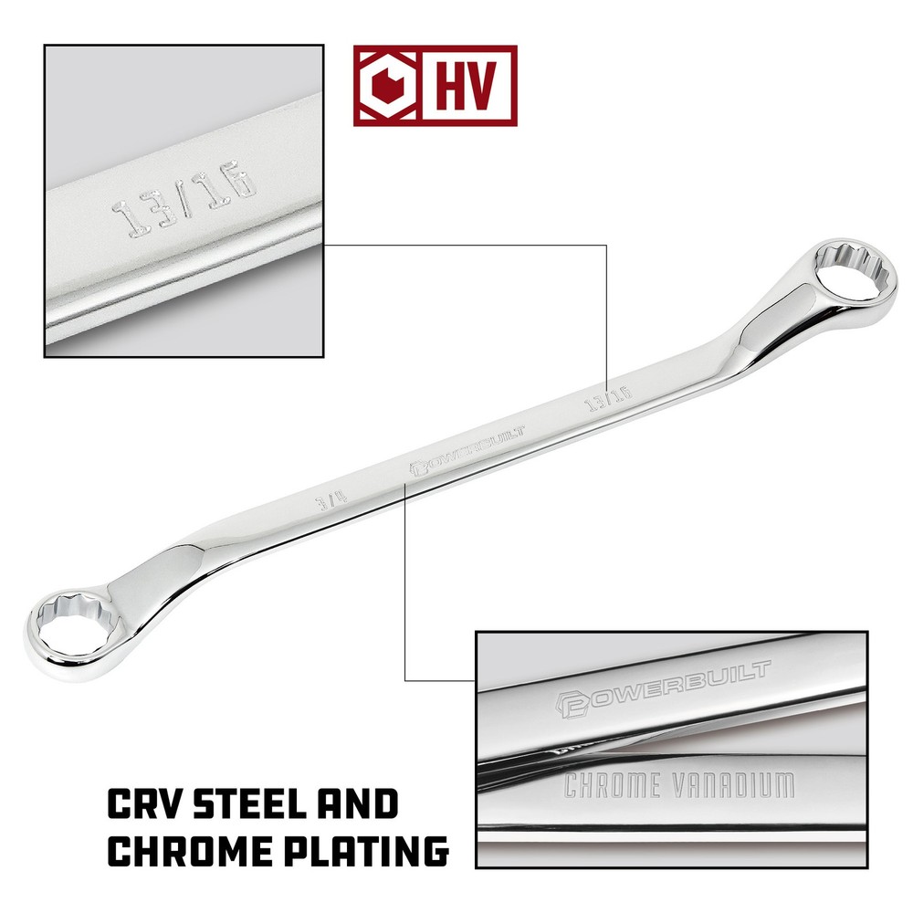 Powerbuilt 5 Piece SAE Offset Double Box-End Wrench Set - 644052