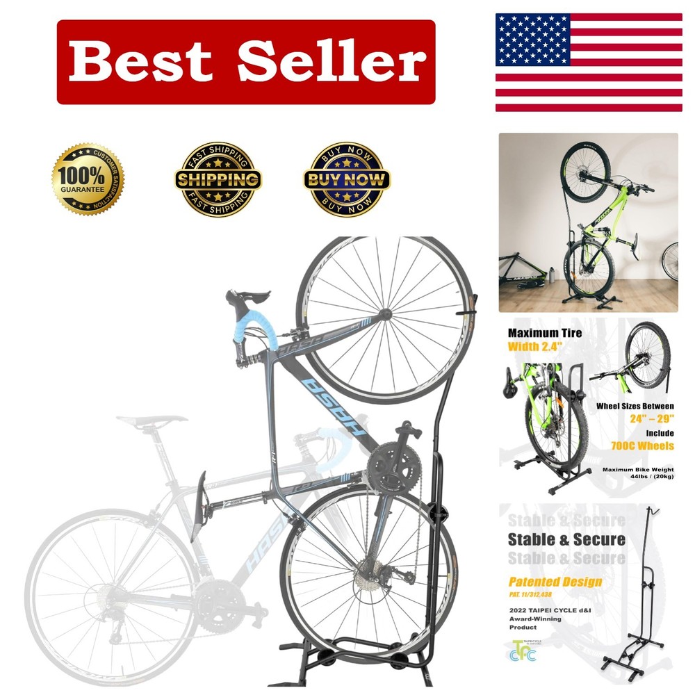 Secure Vertical & Horizontal Bicycle Stand for 29-Inch Bikes – Classic Design