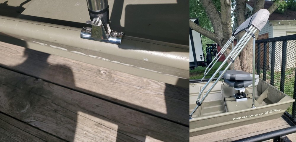 4 PCS Bimini Top Deck Hinges Fitting Concave Base Hardware Quick Pins Boat