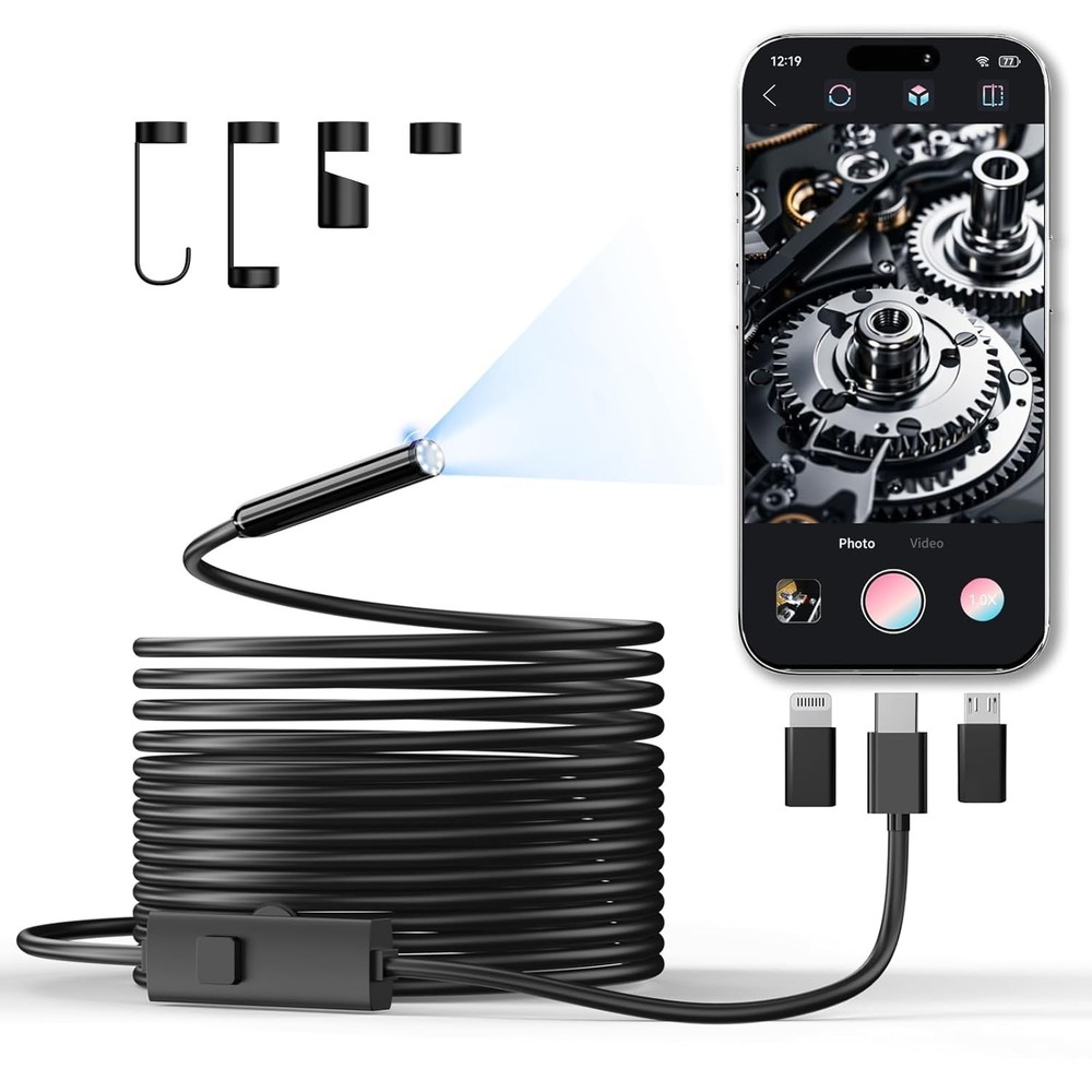 Plug-and-Play Endoscope Camera -  Waterproof with Compatible USB Connection