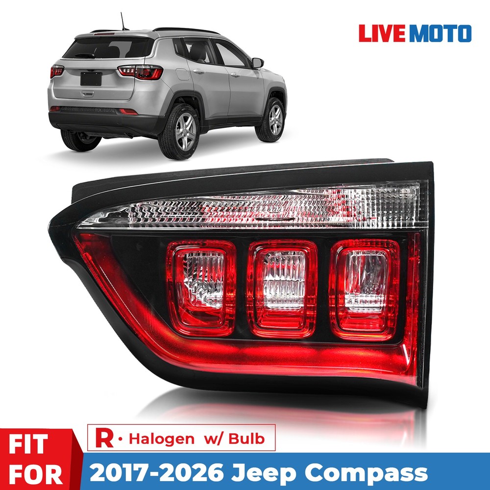 For 2017-2026 Jeep Compass Inner Halogen Tail Light Rear Lamp Right Passenger