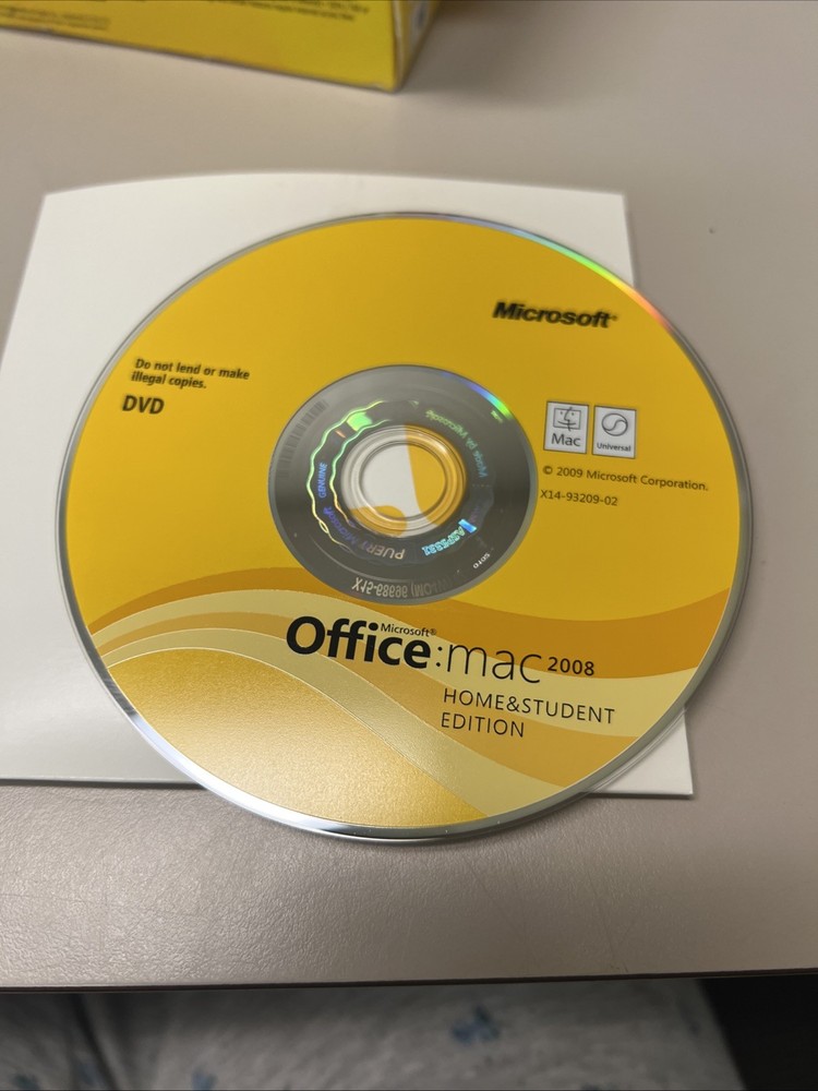 Microsoft Office 2008 Home and Student Edition for Mac Has CD Key