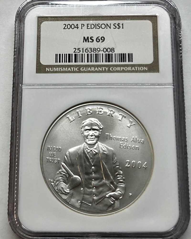 2004-P Thomas Alva Edison Silver Dollar Modern Commemorative $1 NGC MS-69
