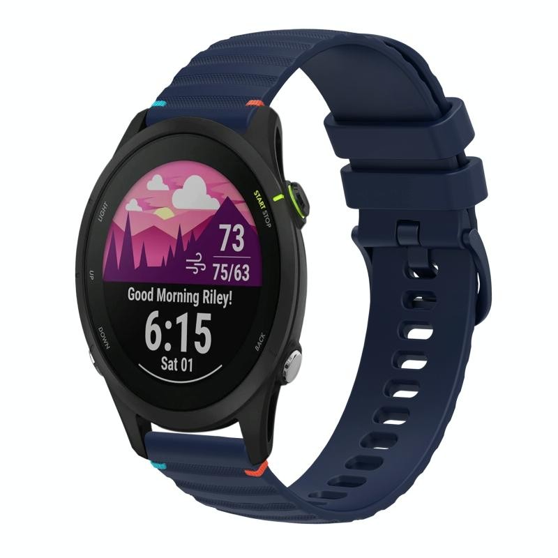 For Garmin Forerunner 255S Dotted Corrugated Silicone Strap Stitched From