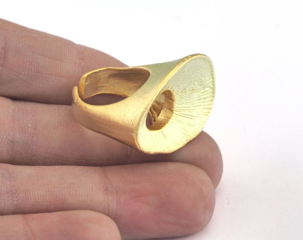 Adjustable Ring Matte Gold Plated Brass (16mm 5US inner size) 3074