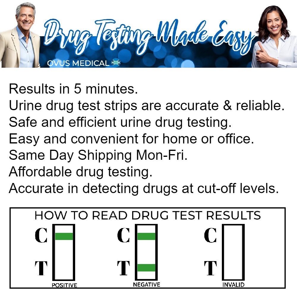 Ovus Medical Oxycodone Drug Test Strips – OXY | 5 Min Results, - Multiple Strips