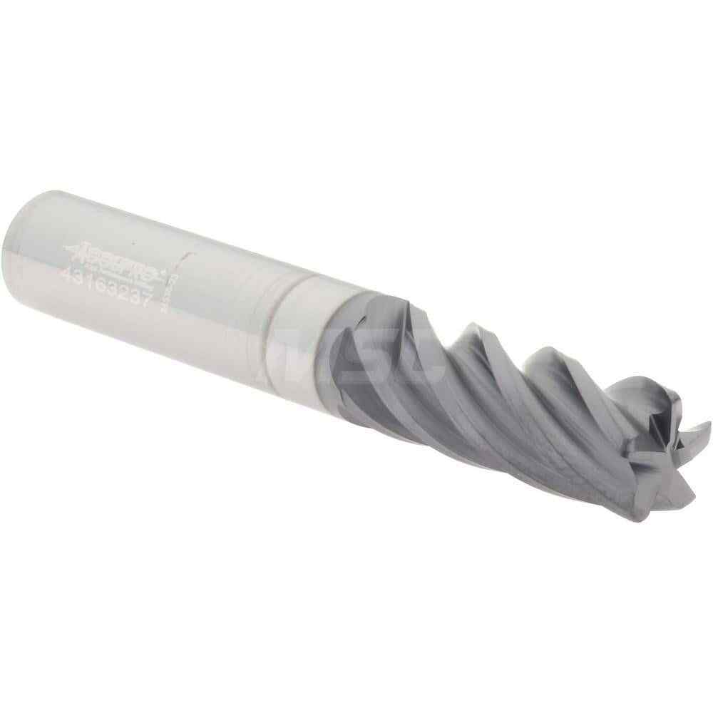 Accupro 3/8" Diam 5 Flute Single End Solid Carbide 0.04" Corner Radius End Mi...