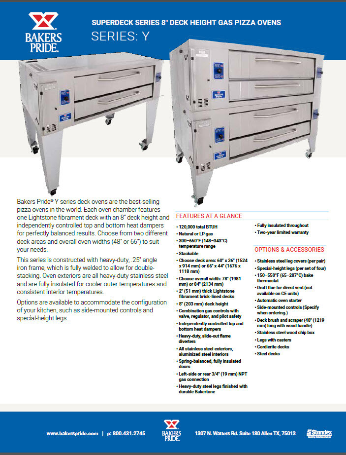 Pizza Oven - Single Deck - Bakers Pride Y-600 - NG