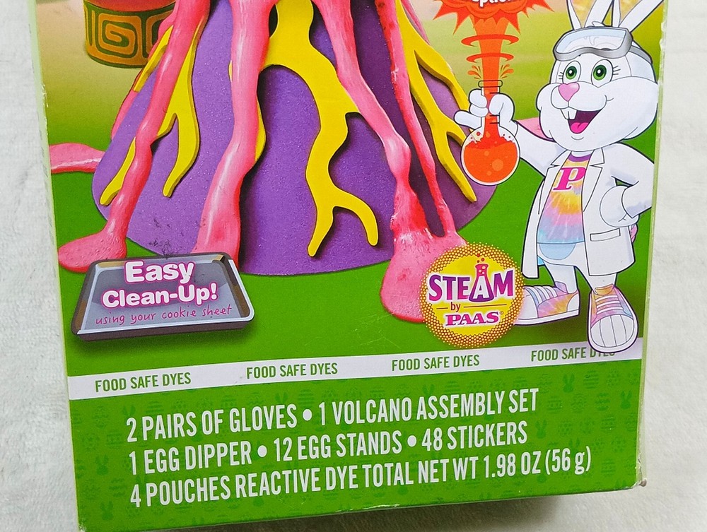 Paas Eggsperiments Active Volcano Egg Dyeing Decorating Kit New