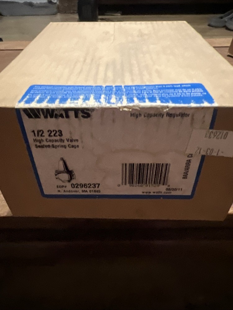 Watts 0296237 - 1/2 223 High Capacity Valve Sealed Spring Cage Regulator