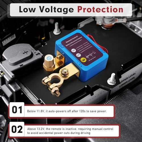 Kill Switch with 12V 240A Remote Battery Disconnect Switch Smart Voltage Kill