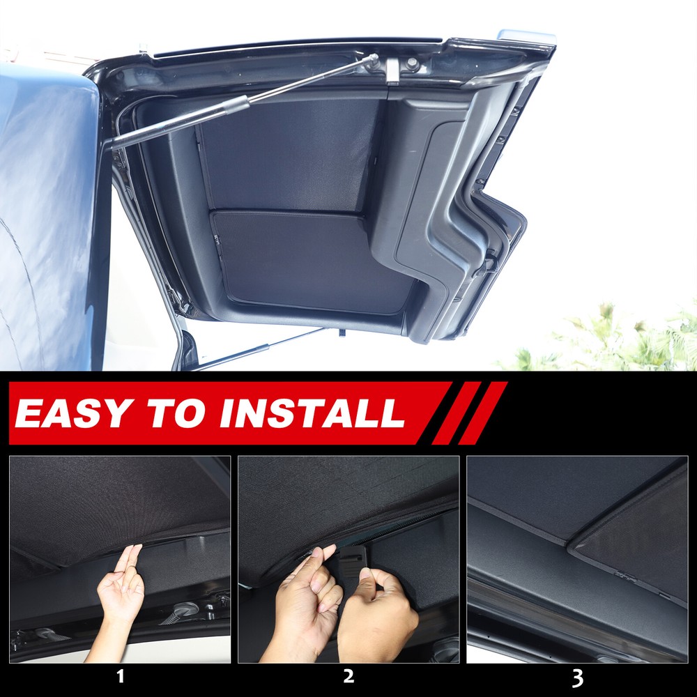 Trunk Tailgate & Side Window Sunshade Black Mesh Visor For Discovery4 2010-2016