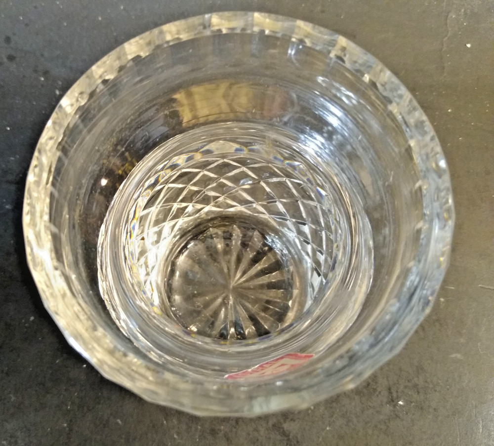Astral Crystal Sugar Bowl/Condiment Jar pattern unknown 4.75" tall