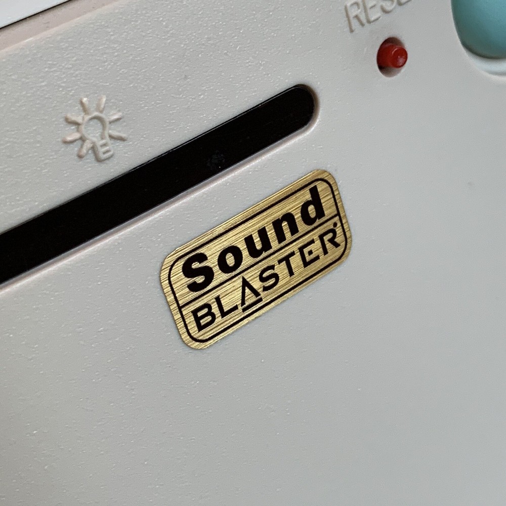 Creative Sound Blaster Computer Case Badge FLAT Sticker Retro 486 GOLD AWE64 PC