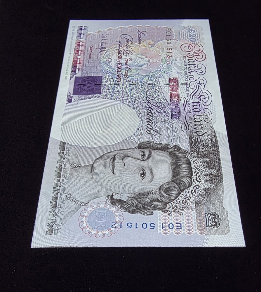 UNC First Run E01 £20 Twenty Pound Kentfield Banknote
