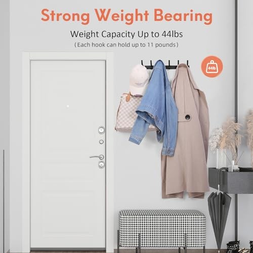 Optish Coat Rack Wall Mount, Coat Hooks Wall Mount, Wall Hooks for 2 Pack Black