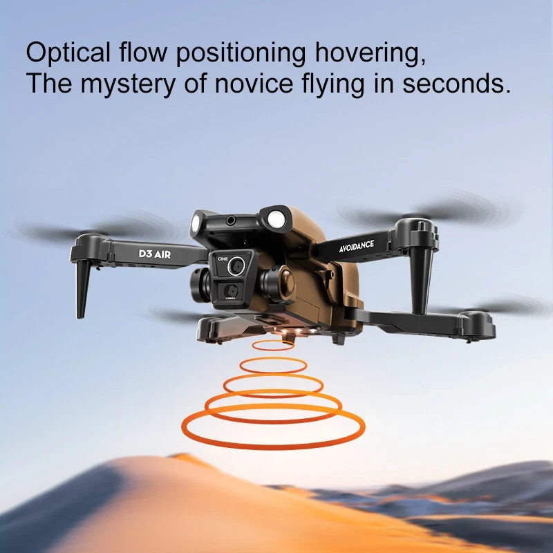 D3 RC Quadcopter Drone 4K WiFi FPV 3 Cameras Optical Flow Obstacle Avoidance