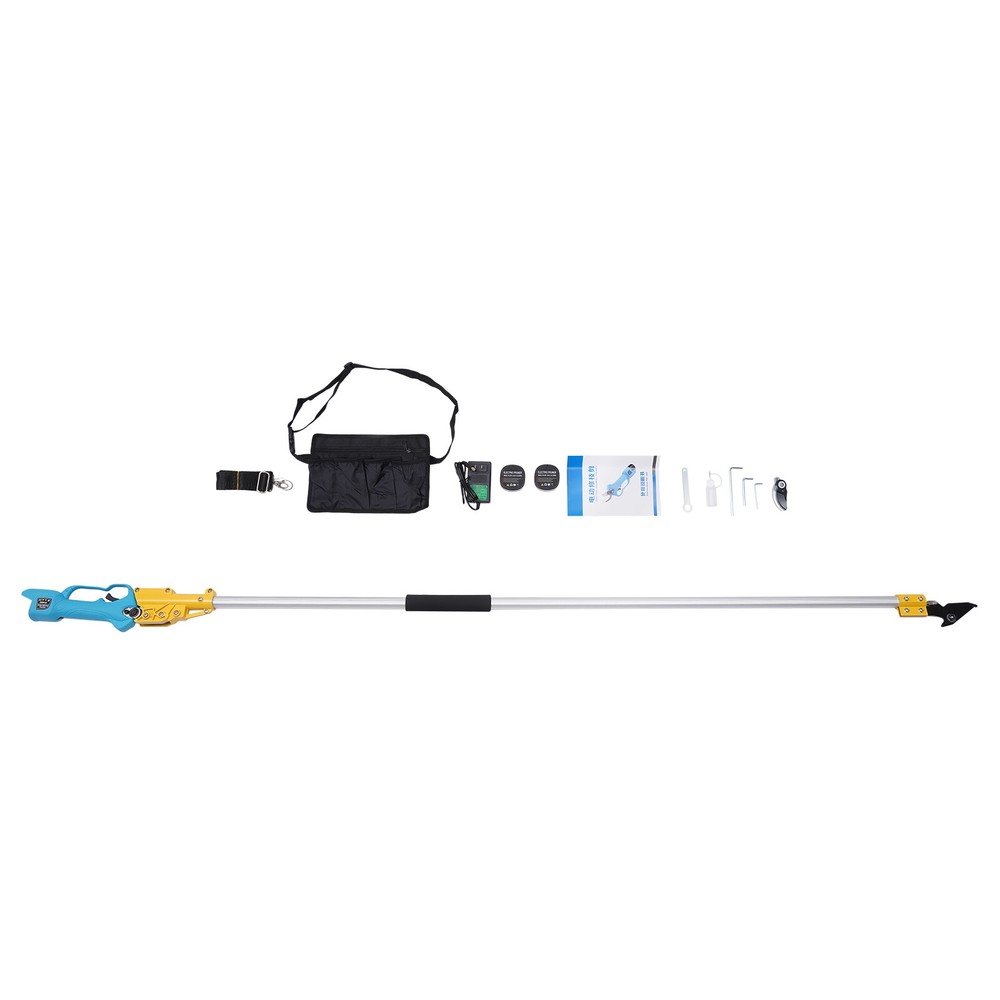 US Electric Pruner Cordless Pruning Shears Extension Pole +2 Lithium Battery