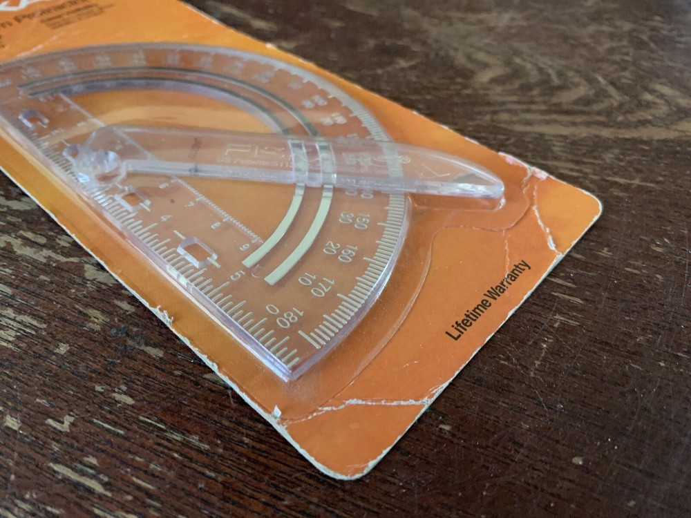 Fiskars 12-95400W Swing Arm Protractor Plastic Clear 6"