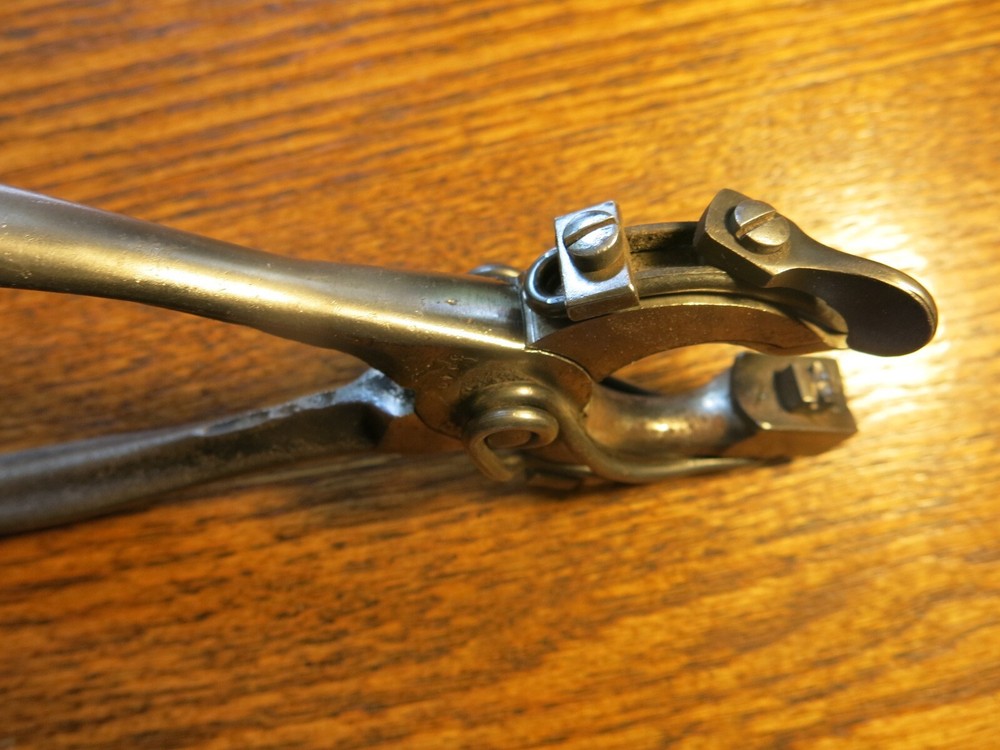 antique Button Setting pliers Patented Ham's 1882 tool for Attaching Buttons