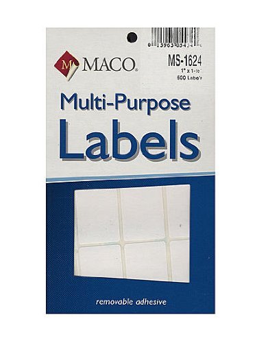 Maco Multi-Purpose Handwrite Labels rectangular 1 in. x 1 1/2 in. ms1624 6 pack