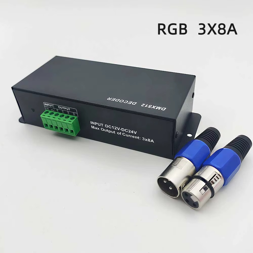 LED RGB RGBW DMX 512 Decoder 8A 3CH 4CH DMX512 Controller LED DMX512 Decoder
