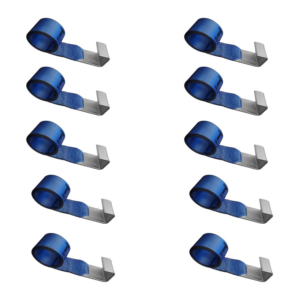 USA 10 Pack 4" x 5' Roll Off Container Winch Strap w/ Flat Hook 5400 LBS BLUE