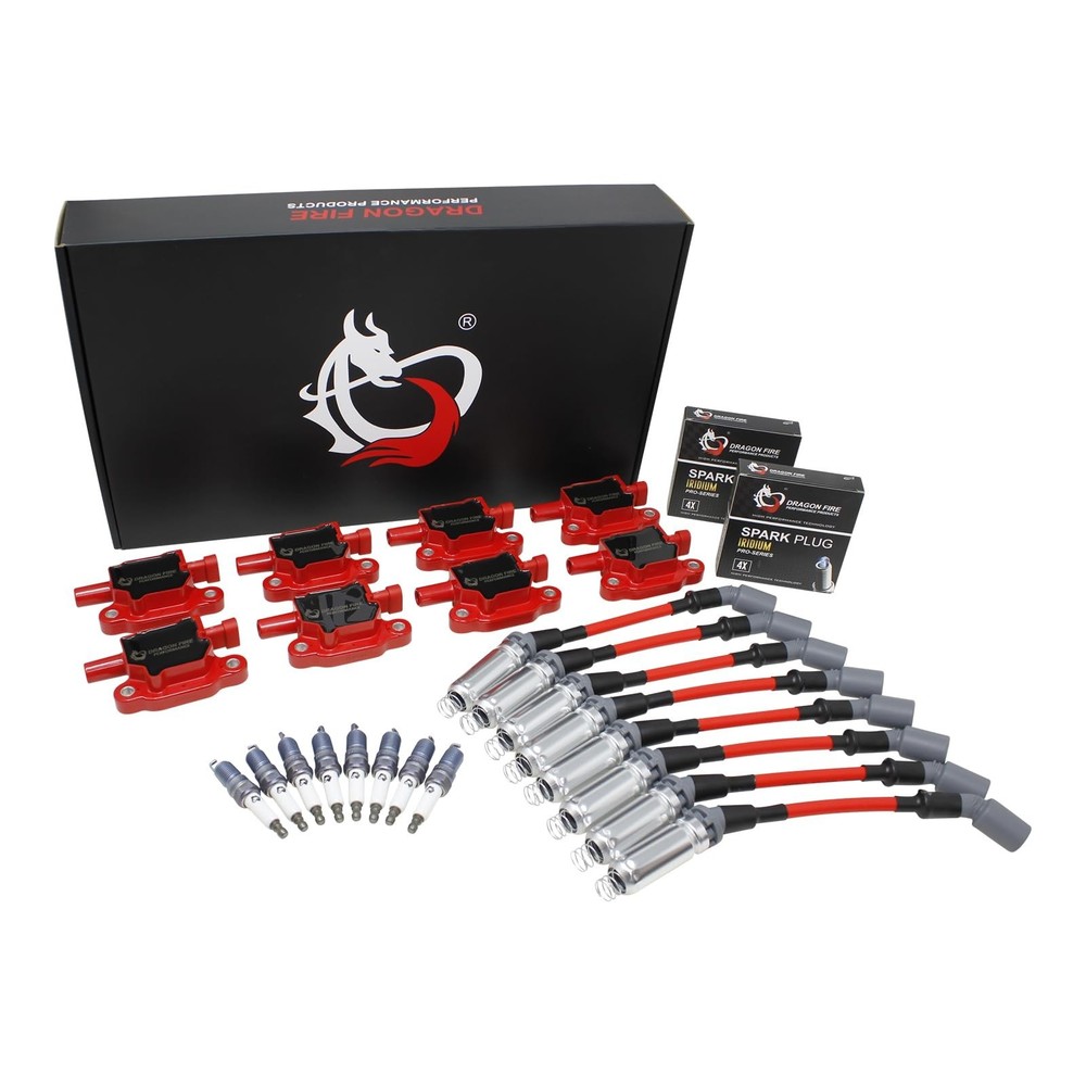 DRAGON FIRE Performance Ignition Power Pack Coils Iridium Spark Plugs Plug Wi...