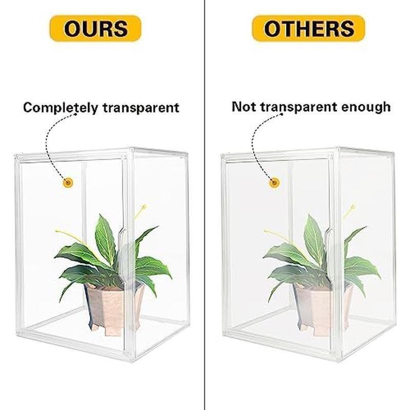 Stackable Clear Storage Bins W/ Magnetic Lid Dustproof Organizer Collectibles US