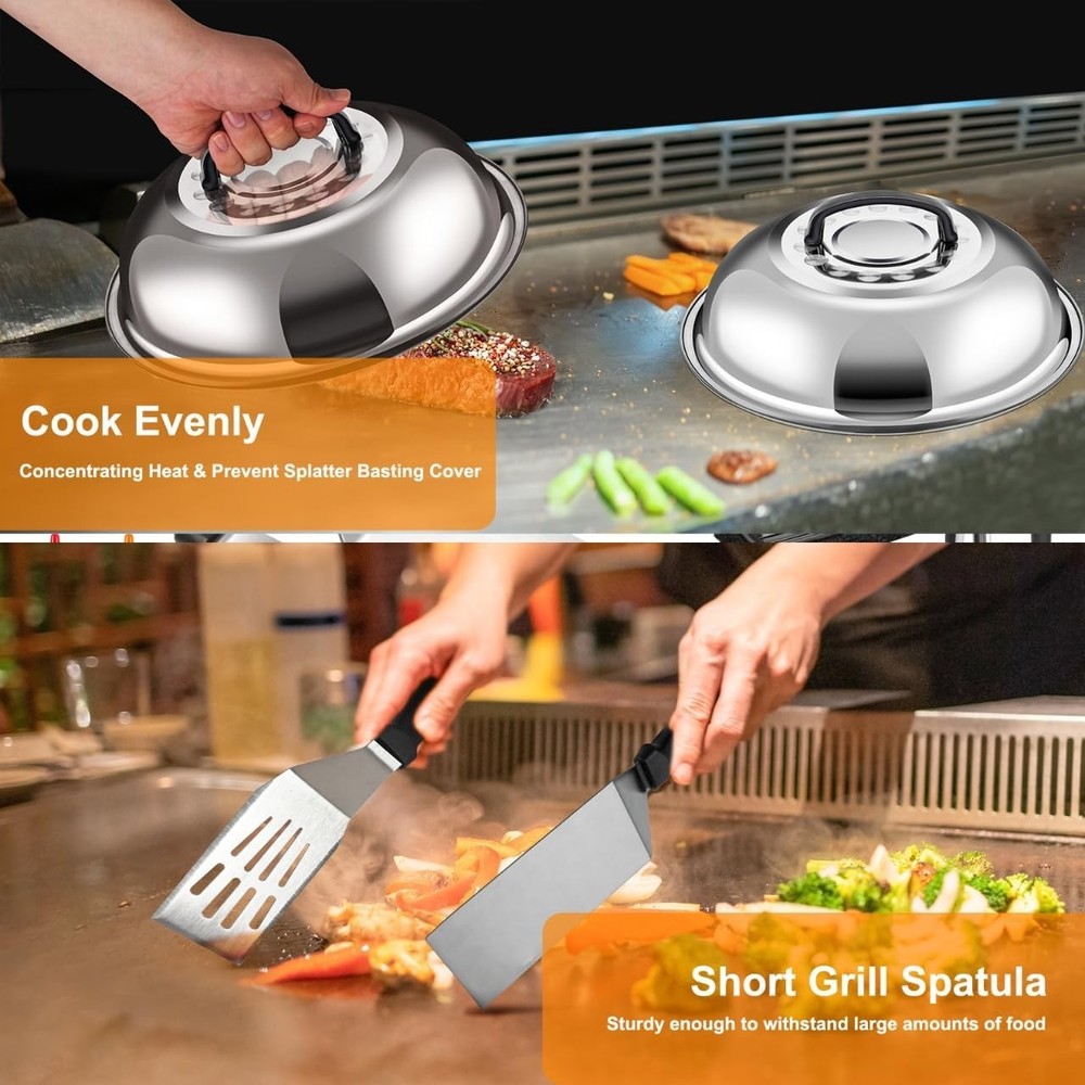 Griddle Accessories for Blackstone with Smashed Burger Press,19Pcs Griddle...