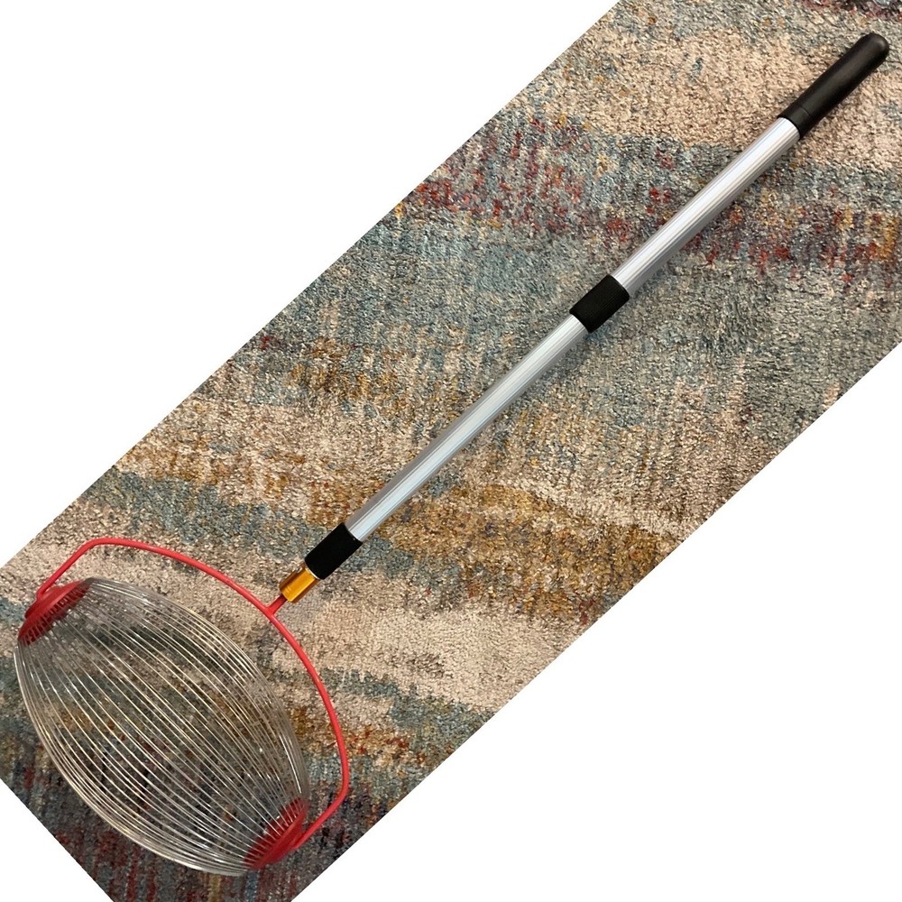 Rolling Nut Gatherer Harvester Tool with Telescopic Handle for Pecans Acorns