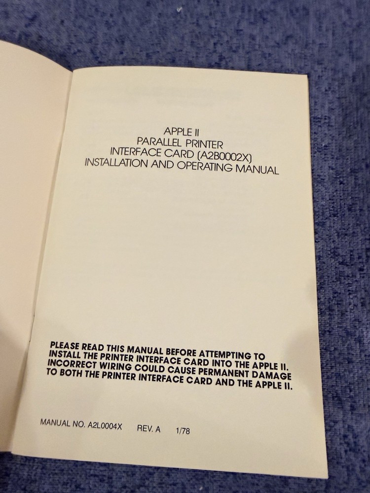 by Apple II Programmer's Aid #1 Manual & Parallel Printer Installation Manual