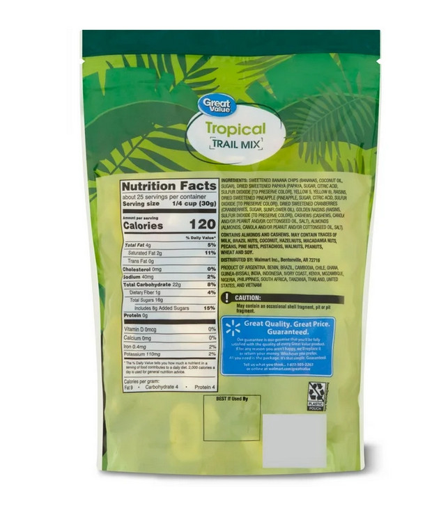 Great Value Tropical Trail Mix, 26 oz