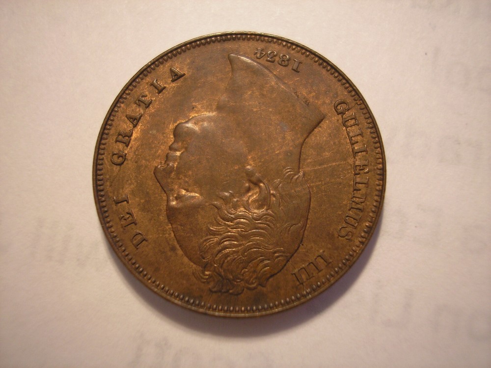 1834 British Farthing, King William IV, KM# 705, UK