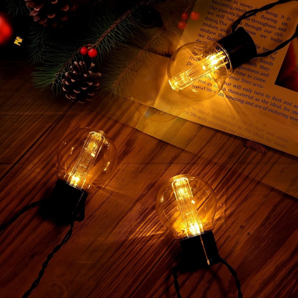 uominy Outdoor String Lights,Plug-in Low Voltage 3.5V,G50 Globe Patio String