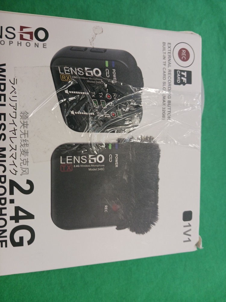 LENSGO 348C 2.4G Wireless lavalier Microphone System Interview Record Microphone