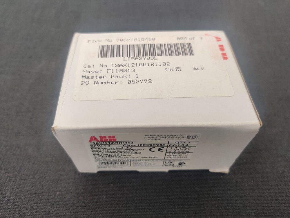 ABB Electronic Overload Relay EF19-1.0 Range 0.3 - 1.00