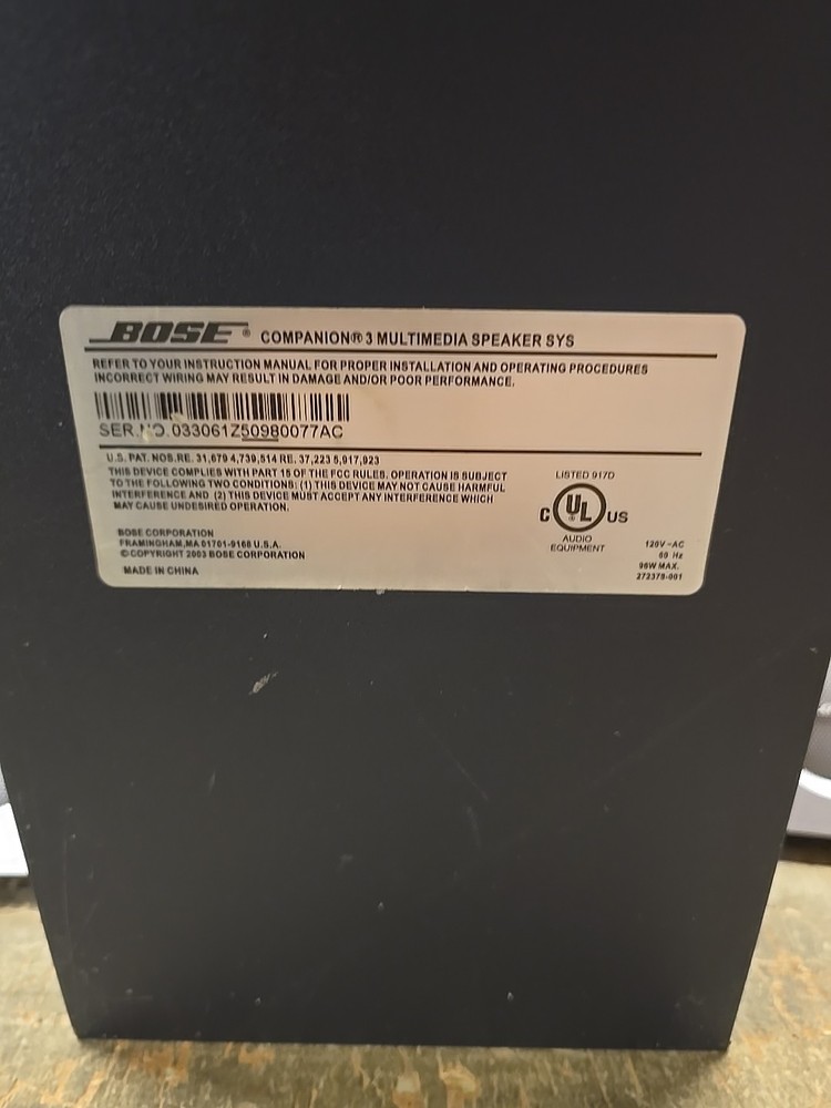 Bose Companion 3 Multimedia Computer Speaker System