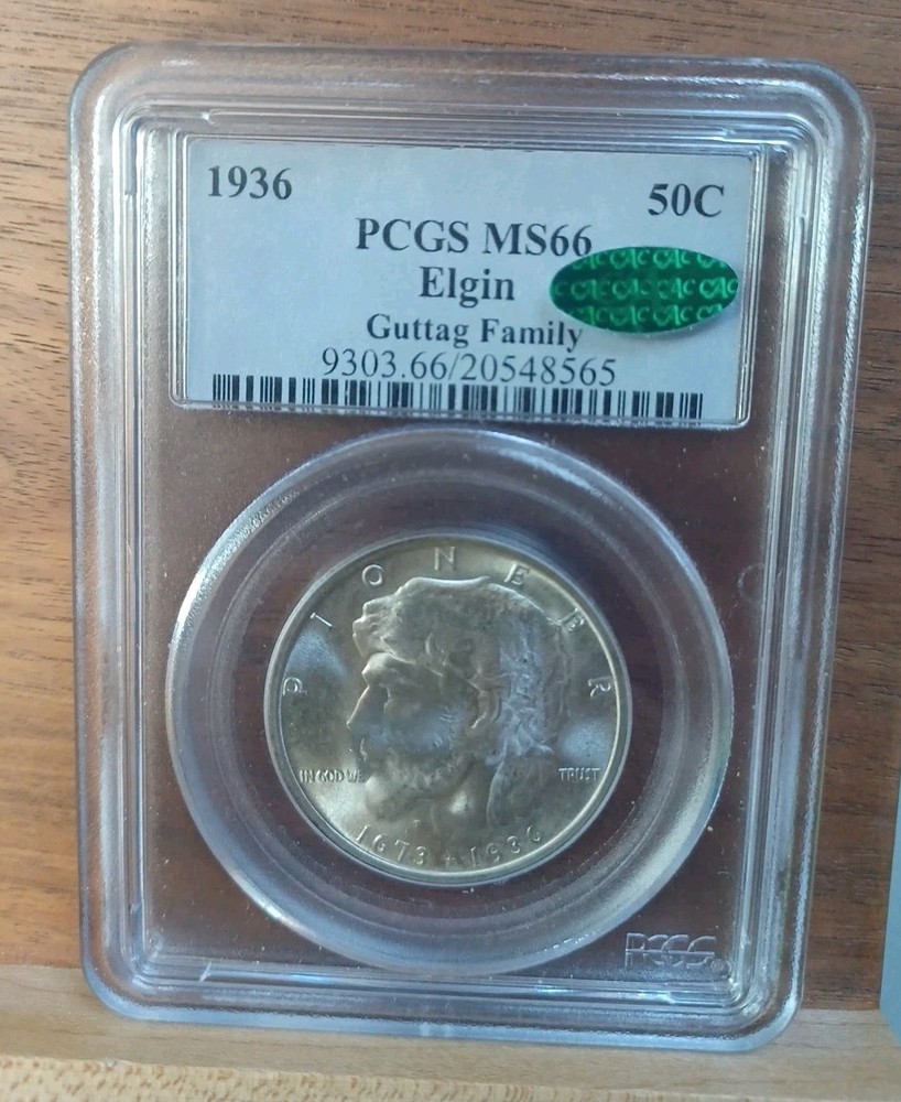 1936 Elgin Silver Commemorative Half Dollar ~ PCGS MS66 ~ Beautiful Example
