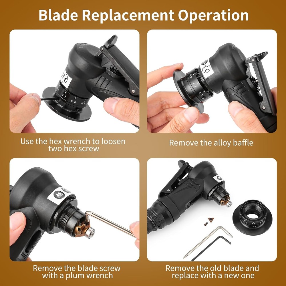 2 in 1 Pneumatic Chamfering Tool - Mini Air Chamfer Tool for C & R Deburring, 45