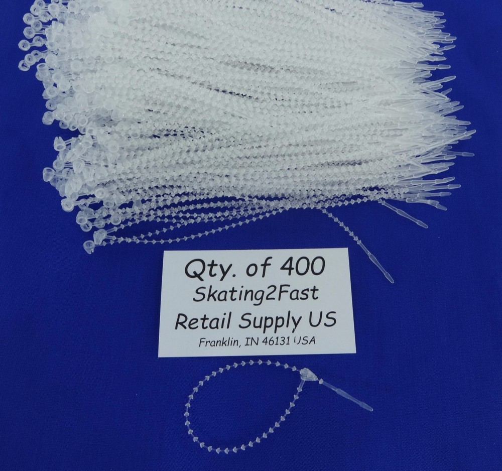 400 Clear 5" Adjustable Security Loop Tagging Fasteners Lock Pin Tag Cable Tie