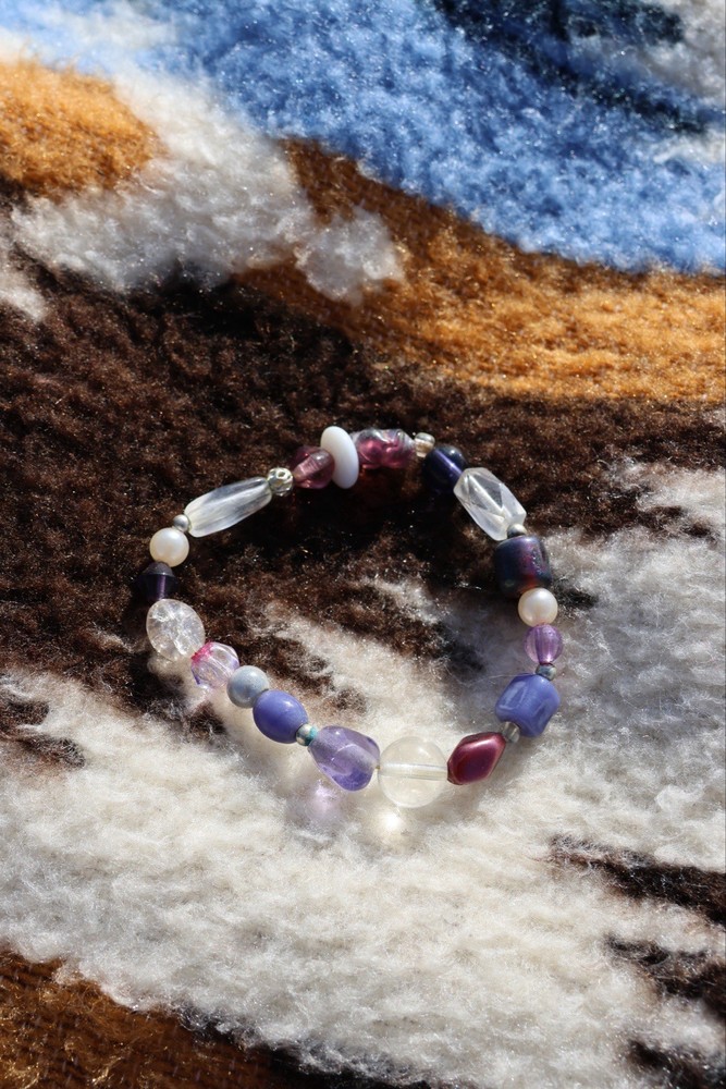Handmade Purple Beaded Bracelet