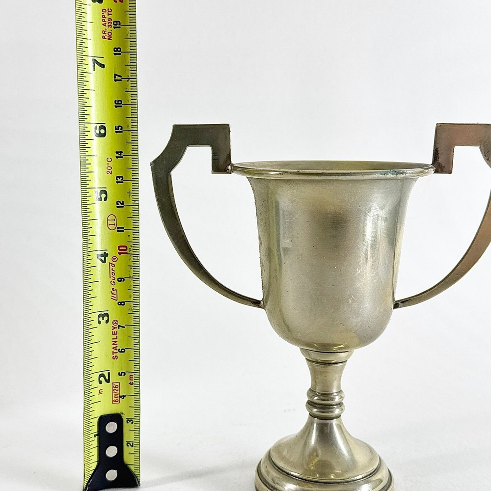 Vintage Silver Plate Trophy Cup Small Two Handle Collectable Hallmarked Cup