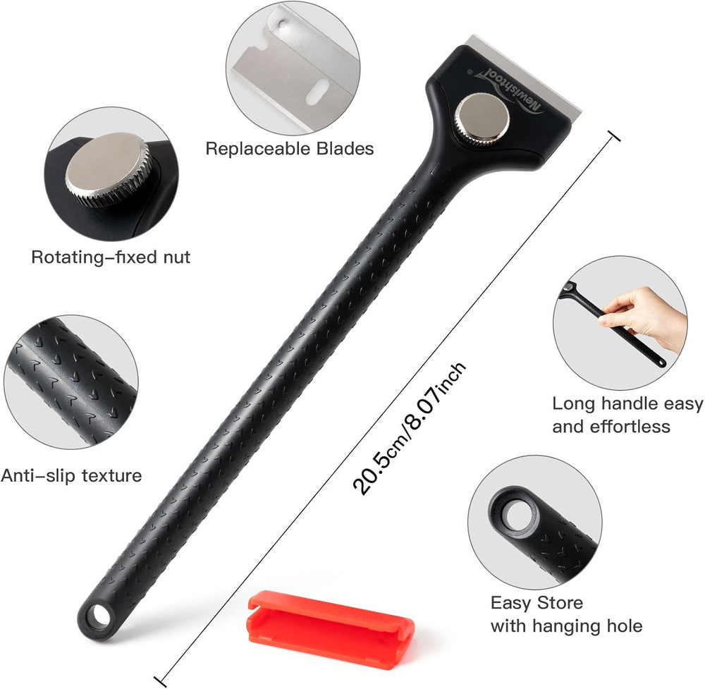 Long Handle Scraper Tool Kit Includes 2 Pcs Razor Blade Scraper and 20 PCS 1.5 I