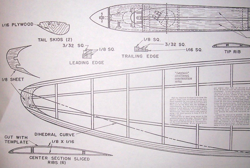 Air Trails SWAYBACK PLAN + CONSTRUCTION ARTICLE for 36" 1/2A FF Model Airplane